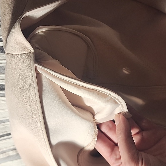 White House Black Market light pink faux suede double breast jacket - Picture 7 of 10